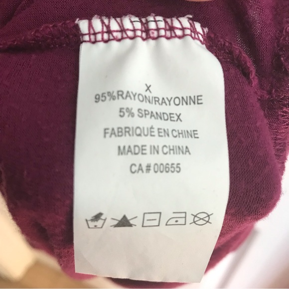 Addition Elle Plus Size Short Sleeve Maternity Shirt, Lace Accents, Burgundy 3X - Picture 5 of 6